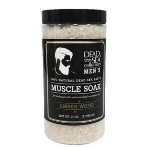 JUMBO Dead Sea Collection Men's MUSCLE SOAK AMBERWOOD Bath Salts 37oz